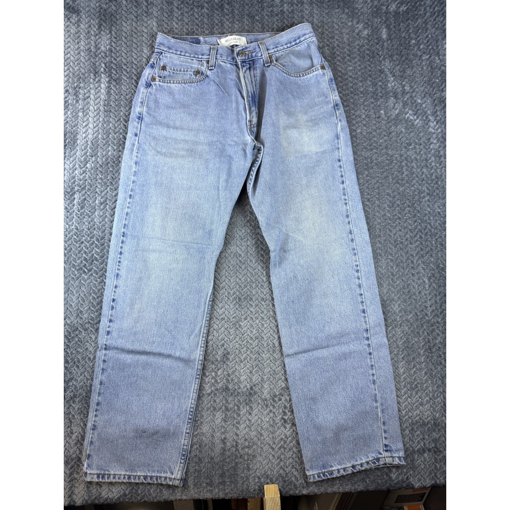 Levi's 505 Regular Fit Straight Jeans Mens 33X32 Blue Denim Light Wash Mid Rise